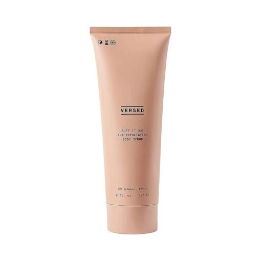 Versed Buff It Out AHA Exfoliating Body Scrub and Mask - Lactic Acid & Glycolic Acid Exfoliant - Microfine Pumice Body Exfoliator to Polish and Smooth Bumpy, Dry Skin - Vegan & Cruelty-Free ( 6 oz )