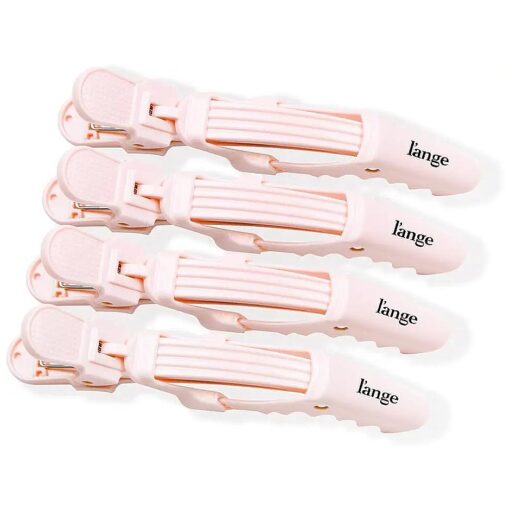 L'ange Alligator Hair Clips | Wide Teeth | Double-Hinged Design | For Sectioning & Securing Hair | Professional Styling Results | 4-Pack ( Blush )