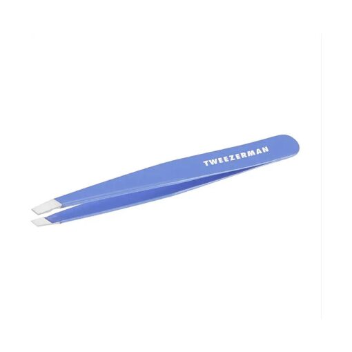 Tweezerman Stainless Steel Slant Tweezer - Eyebrow Tweezers for Women and Men ( Lapis Blue )