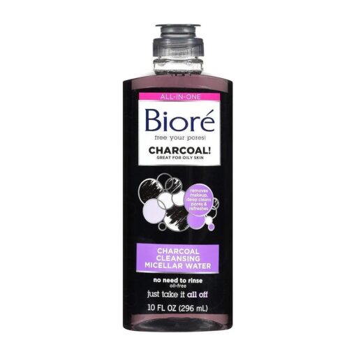 Kao-Biore Charcoal Cleanser Micellar Water Ounce 296ml, 10 Fl Oz