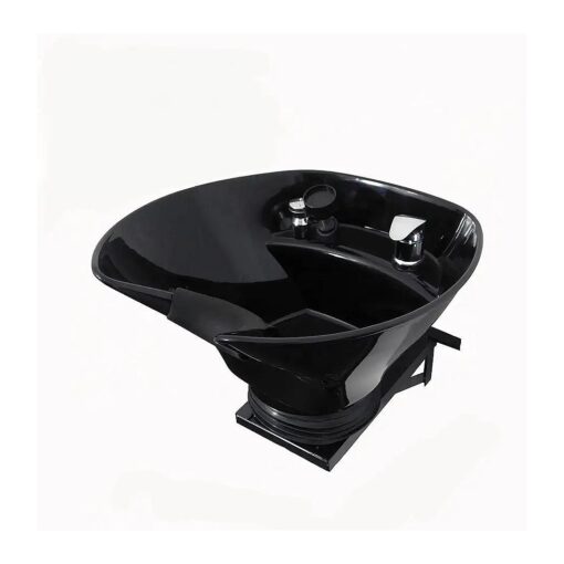 Adjustable Wall-Mounted Tilting Shampoo Bowl, Black Salon Sink, Beauty Salon Equipment for Hair Stylists - TLC-B36-WT - eMark Beauty