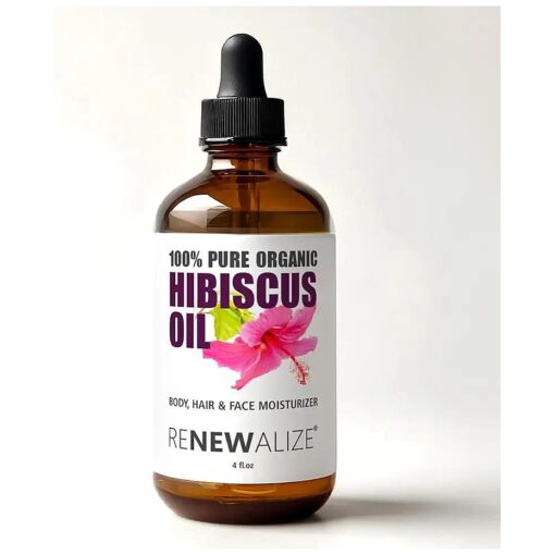 Virgin Organic HIBISCUS SEED OIL | Unrefined Cold Pressed 100 Percent Pure | Large 4 fl oz bottle | All Natural Anti Aging and Hair Growth oil