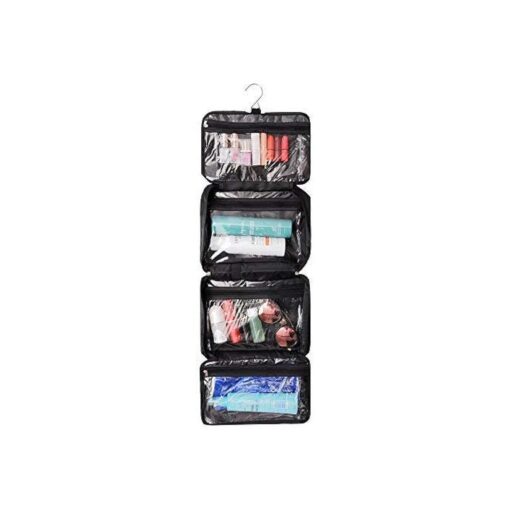 All-Purpose Household Travel Organizer Accessory Toiletry Cosmetics Makeup Hanging Shaving kit Bag-Black