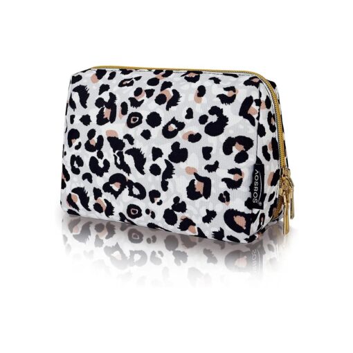 Aosbos Small Makeup Pouch Travel Size Makeup Bag Cosmetic Travel Bag Makeup Bags for Women Cosmetic Pouch Cosmetic Bags Makeup Case Make Up Bag for Purse Leopard Print