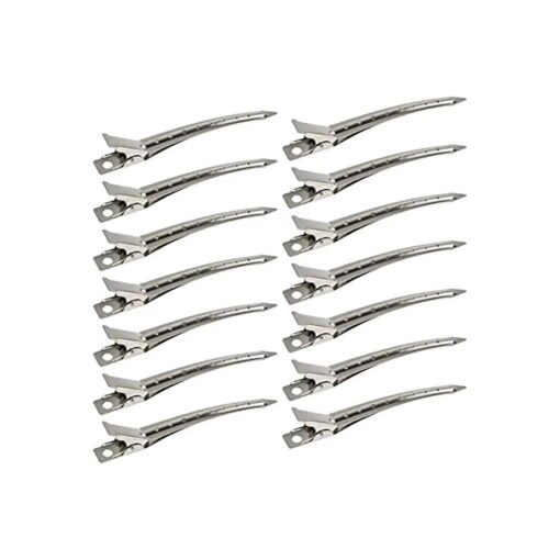 Duckbill Clips Alligator Clips 3.5 Inches 50 Pack Rustproof Metal Styling Clips Pins - ( Silver )