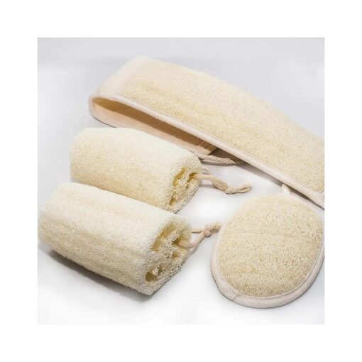 UCINNOVATE Natural Shower Loofah Eco-Friendly Egyptian Sponge, Large Exfoliating Shower Loofa Body Scrubbers Buff Away Dead Skin for Smoother, Loofah Back Scrubber Dry Brushing Body Brush Applicator