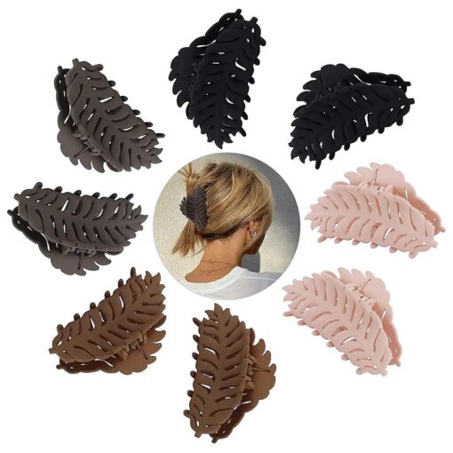 8 Pcs Big Hair Claw Clips Neutral Colors Hair Clips For Women 3.7 Inch Claws Clips For Thick Banana Clips Large Hair Claws Matte Jumbo Hair Clip Cute Hair Accessory for Women Girls