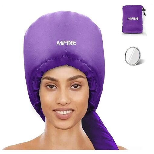 Bonnet Hood Hair Dryer Attachment - Adjustable Extra Large Bonnet Hair Dryer for Hand Held Hair Dryer with Stretchable Grip and Extended Hose Length ( Purple )