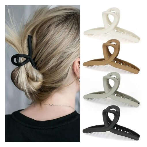 Big Hair Claw Clips Large Matte Butterfly Hair Clips 5.1" Oversize Hair Clip for Long Thick Hair Barrette Accessories for Women 's and Girl 's 4 PCS Mother 's Day Gifts