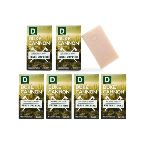 Duke Cannon Supply Co. Big Brick of Soap Bar for Men - Superior Grade, Extra Large, All Skin Types, 10 oz ( 6 Pack ) ( FRESH CUT PINE, 10 oz ( Pack of 6 ) )