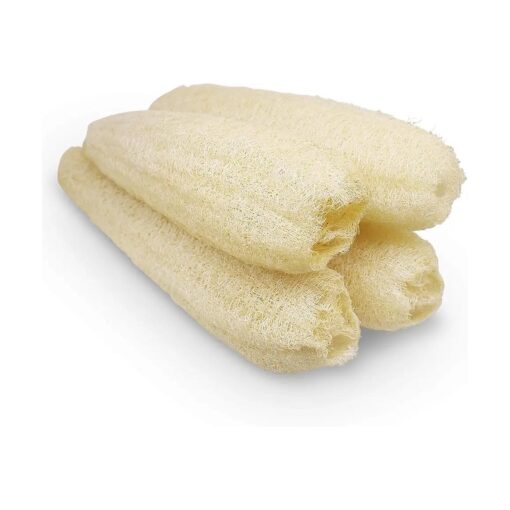 Natural Organic Loofah Sponges Large Exfoliating Shower Bath Loofah Luffa Loofa Body Scrubbers Sponges for SPA Beauty Bath and Radiant Skin, Pack of 4