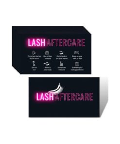 Lash Extension Aftercare Instructions Cards 100 Pack Eyelash After Care Card for Business Client Double Sided Size 3.5 x 2 inches Pink & Black ( 3.5 * 2 ``, Pink & Black )