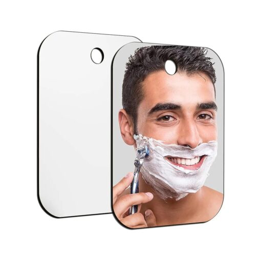 Shower Mirror Fogless for Shaving,10.7" x8" Larger Mirror for Wall Camping, Frameless Portable Hanging Travel Mirrors, Unbreakable Handheld Locker, Makeup Plastic, Anti Fog Free Shave Mirror, Bathroom