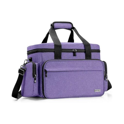 BAFASO Large Makeup Bag with 2 Removable Pouches and Detachable Dividers, Multifunctional Cosmetic Bag to Keep Makeup and Hair Supplies ( Patent Pending ), Purple