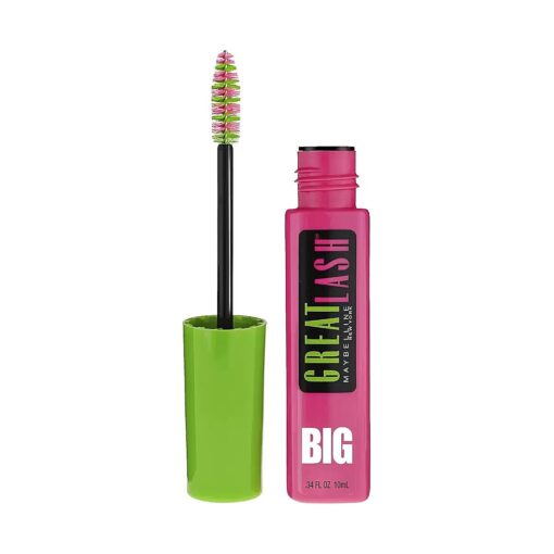 Maybelline Great Lash BIG Washable Mascara, Volumizing, Thickening, Lengthening Mascara, Brownish Black, 1 Count