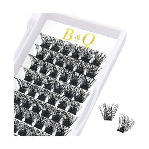 Lash Clusters B02 D Curl 16mm DIY Eyelash Extensions 72 Clusters Lashes B & Q LASH Mega Volume Individual Lashes Eyelash Clusters Extensions Wispy Individual Lashes Cluster DIY at Home ( NM-D-16mm )