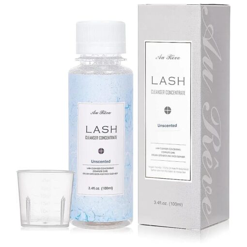 Lash Shampoo Concentrate 100ml prolong lash cleanser concentrate Oil-Free Eyelash Extension Shampoo Perfect for Salon-Can Make Ten 60ml bottles of Lash Shampoo, Unscented