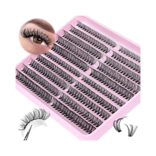 Lash Clusters Individual Lashes Cluster Eyelash Extension Mink D Curl 360Pcs DIY Lash Eyelash Clusters at Home by PHKERATA ( 40D-0.07, 10-16mm Mixed )