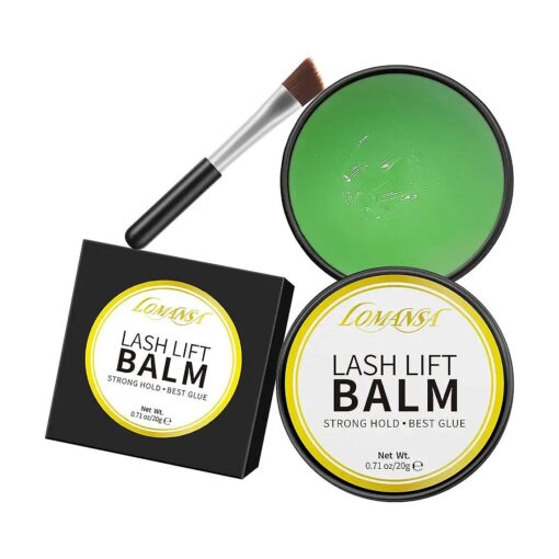 Lash Lift Glue Balm Eyelash Lift Glue Adhesive 2 in 1 Treatment of Lifting, Perming, Curling and Nourishing, Strong Hold with Light Apple Scent