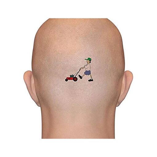 FashionTats Lawnmower Man Temporary Tattoos | Pack of 10 | Funny - Naughty - Prank | MADE IN THE USA | Skin Safe | Removable