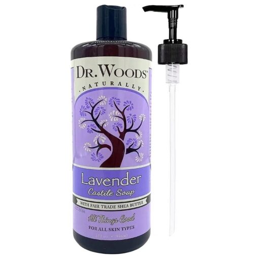 Dr. Woods Lavender Castile Soap with Organic Shea Butter and Pump, 32 Ounce