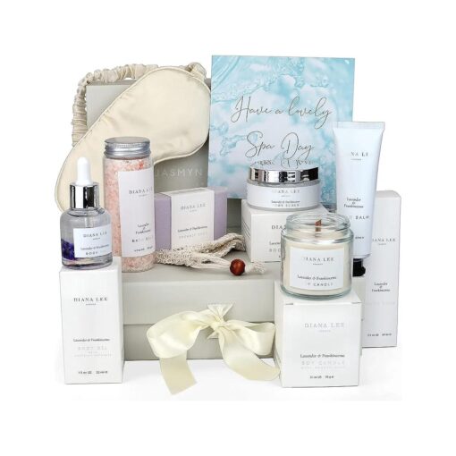 Luxury Bath Gift Set for Women - 10 Relaxing Bath Spa Gifts for Women with Lavender Self Care Gifts for Mom, Home Spa Gift Baskets for Women, Birthday Gifts for Women