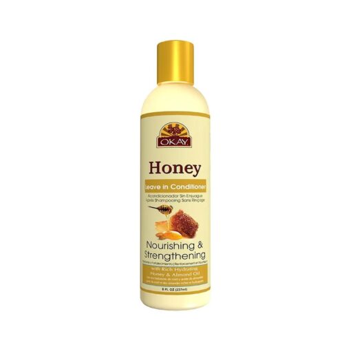 OKAY | Honey Leave-In Deep Conditioner | For All Hair Types & Textures | Hydrate, Smooth & Strengthen | With Shea Butter, Almond & Avocado | Free of Parabens, Silicones, Sulfates | 8 oz