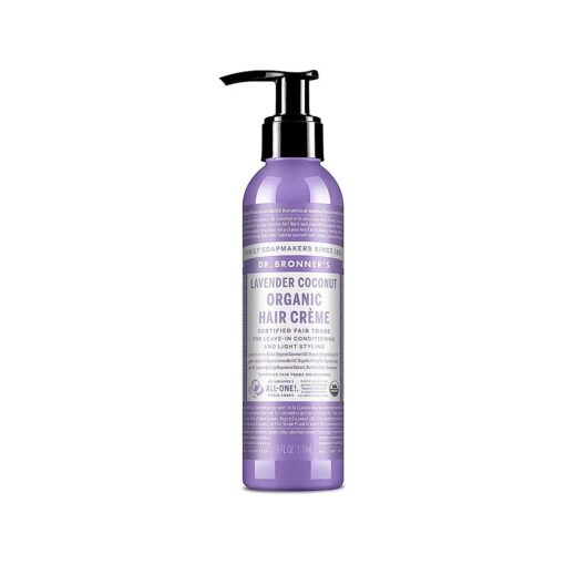 Dr. Bronner 's - Organic Hair Creme ( Lavender Coconut, 6 Ounce ) - Leave-In Conditioner & Styling Cream, Made with Organic Oils, Hair Cream Supports Shine and Strength, Nourishes Scalp, Non-GMO