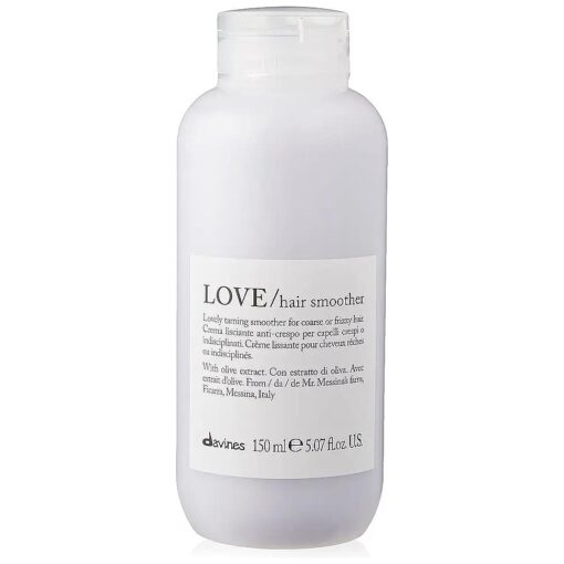 Davines LOVE Hair Smoother, Leave-On Cream To Smooth Frizzy, Unruly Or Wavy Hair Weightlessly, White, 5.07 Fl, Oz .