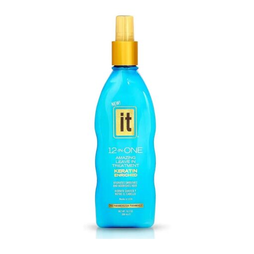 12-in-One Amazing Leave-In Hair Treatment Spray - Infused with Keratin and Borage Oil to Hydrate Smooth and Nourish Hair - Conditioner Spray Strengthens and Protects Dry & Damaged Hair - IT 12-in-One