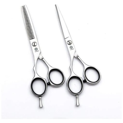 Left handed Hair Scissors Set -6" Professional Barber/Salon/Razor Edge Hair Cutting Thinning Shears Kit- Finger Inserts - for Lefty Hairdressers Home Use by Dream Reach ( 1 Set )