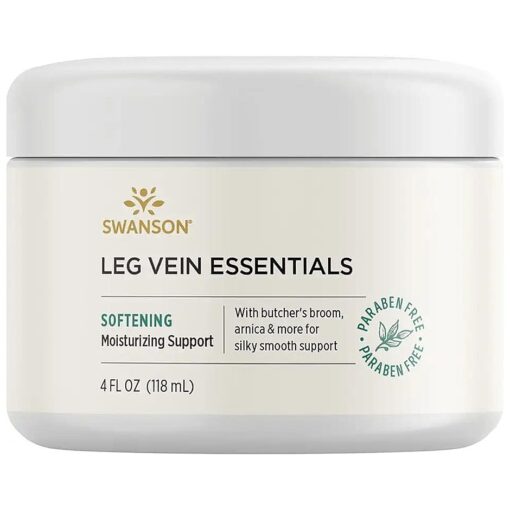 Swanson Leg Vein Essentials Cream - 4 fl Ounce ( 118 ml ) - Supportive Cream for Healthy Leg Veins and Circulation