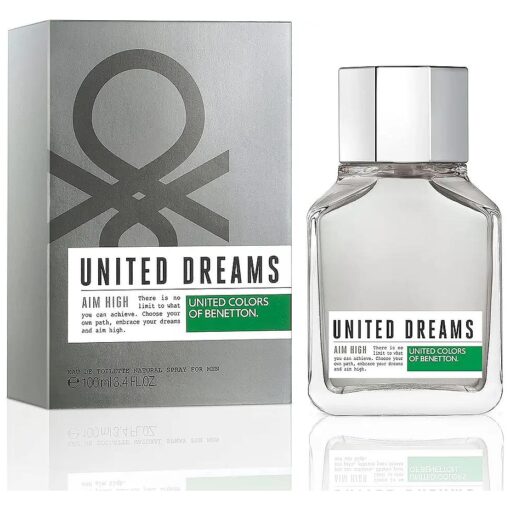 United Colors of Benetton United Dreams Eau de Toilette Spray for Men, Aim High, 3.4 Ounce