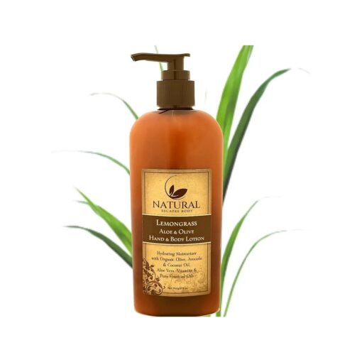 Moisturizing Lemongrass Body Lotion w/Olive Oil, Coconut Oil, Avocado Oil & Lemongrass Essential Oil | Natural Body Lotion for Dry, Itchy and Crepey Skin, Eczema & More ! | 8oz