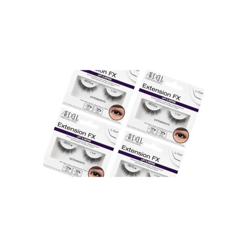 Ardell Extension FX L Curl False Eye Lashes to Lift & Define Eyes, 4 pack