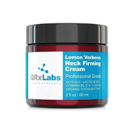 Lemon Verbena Neck Firming Cream - Tightening & Lifting Moisturizer for Loose, Wrinkled or Sagging Skin on Neck, Decollete & Chest - Best to Prevent Turkey/Crepe Neck - 2 fl oz