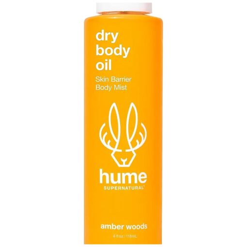 HUME SUPERNATURAL Dry Body Oil Spray - Ultra Hydrating Oil for Dry Skin, Light and Nourishing Body Oils for Women and Men, Dry Oil Body Spray for Long-Lasting Moisture ( Amber Woods 1-Pack )