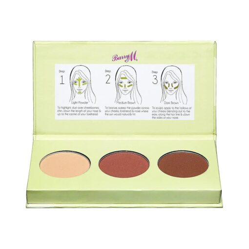 Barry M Cosmetics Chisel Cheeks Contour Kit, Light/Medium, 1 Count, CCCK