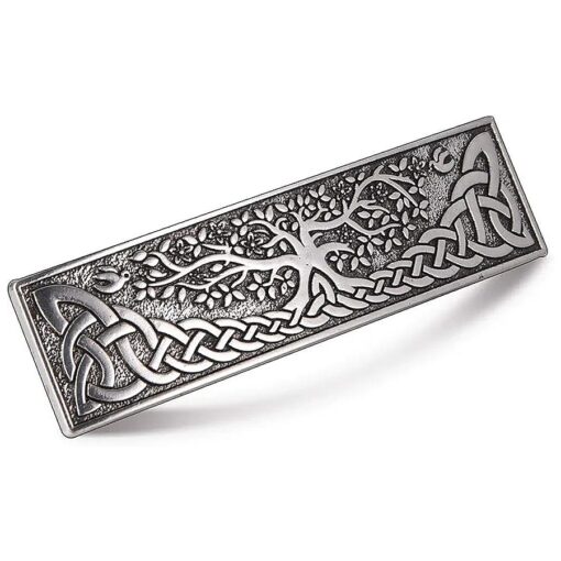 Amaxer Vintage Viking Barrettes for Women Girls Celtic Ancient Nordic Odin 's Raven Hair Clips for Thick Thin Hair Vintage French Hair Clips Hair Styling Accessories ( Silver-Tree of Life )