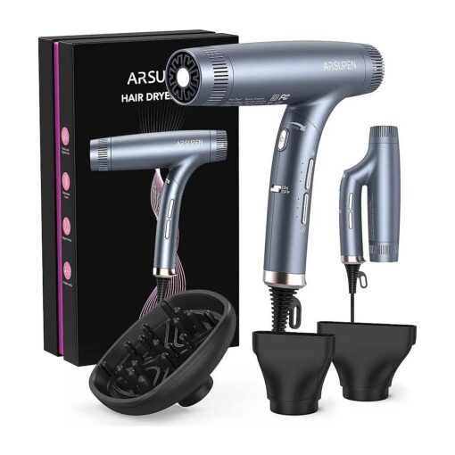 Hair Dryer, 1600W, Foldable, Ionic Technology, Lightweight, Black