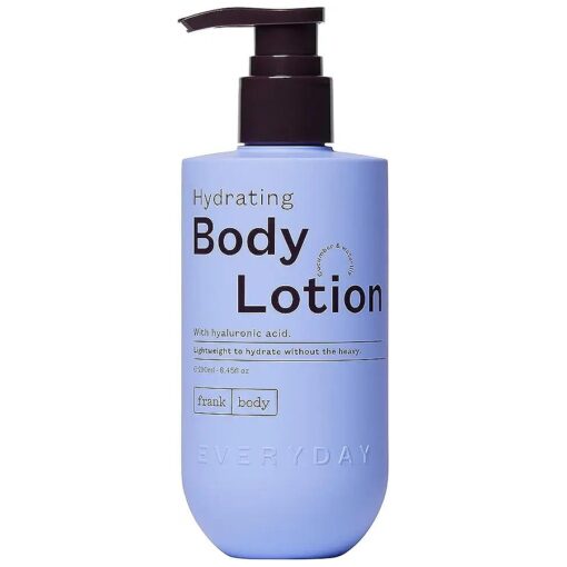 frank body Hydrating Body Lotion | Vegan & Cruelty Free | Lightweight, Hydrating Gel- Lotion | With Hyaluronic Acid, Glycerin and Aloe Vera | Cucumber & Waterlily Scent ( 250mL / 8.45 fl oz )