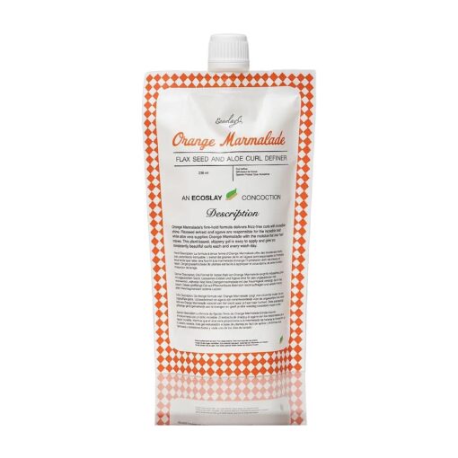 Ecoslay Orange Marmalade Curl Definer Gel - Long-lasting Hold for Wavy, Curly, Coily, and Kinky Hair - Curl Styling Gel for Women