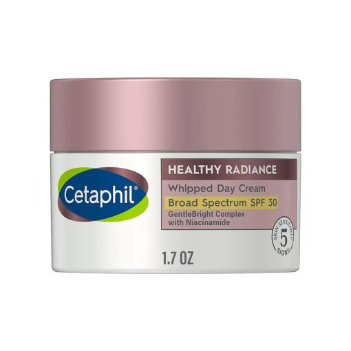 Cetaphil Face Day Cream, Healthy Radiance Whipped Day Cream w/SPF 30, Visibly Reduces Look of Dark Spots, Brightening Lotion, Designed for Sensitive Skin, Hypoallergenic, Fragrance Free, 1.7oz