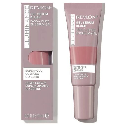 Revlon Illuminance Gel Serum Blush, Visibly Plump Cheeks, Dewy Finish and Hydrates All Day, 110 Enchanting Mauve, 0.37 fl oz .