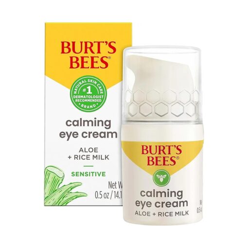 Burt 's Bees Calming Eye Cream with Aloe and Rice Milk for Sensitive Skin, 0.5 Fluid Ounces, White