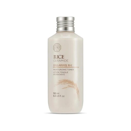 The Face Shop Rice Ceramide Moisturizing Toner - Rice Extract Rice Toner for Face - Strengthens Skin Barrier - Hydrating Targets Dryness - Lightweight Face Moisturizer - Glow Essence Korean Skin Care