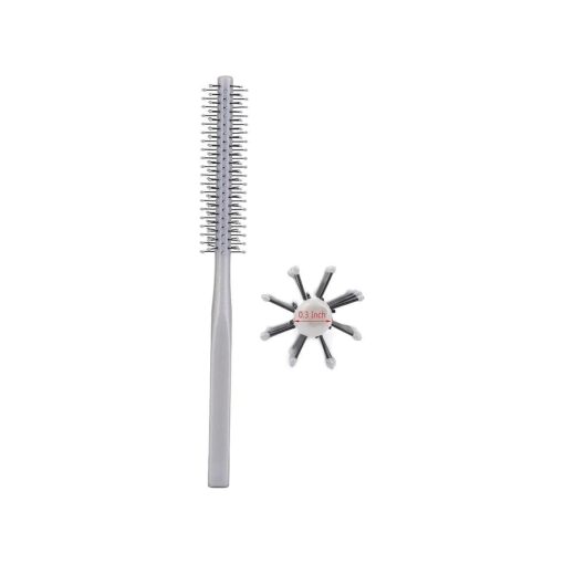 PERFEHAIR Small Mini Plastic Round Hair Styling Brush with Nylon Bristle for Short Hair Blow Drying, 1 Inch Diameter Barrel