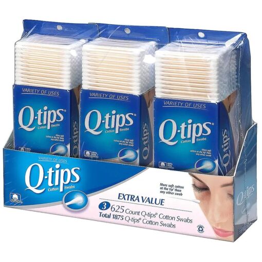 Q-tips Cotton Swabs, Club Pack 1875 ct ( Pack of 3 )