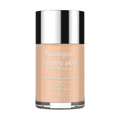 Neutrogena Healthy Skin Liquid Makeup Foundation, Broad Spectrum SPF 20 Sunscreen, Lightweight & Flawless Coverage Foundation with Antioxidant Vitamin E & Feverfew, 105 Caramel, 1 fl, oz