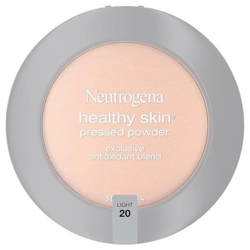 Neutrogena Healthy Skin Pressed Makeup Powder Compact with Antioxidants & Pro Vitamin B5, Evens Skin Tone, Minimizes Shine & Conditions Skin, Light 20, .34 oz